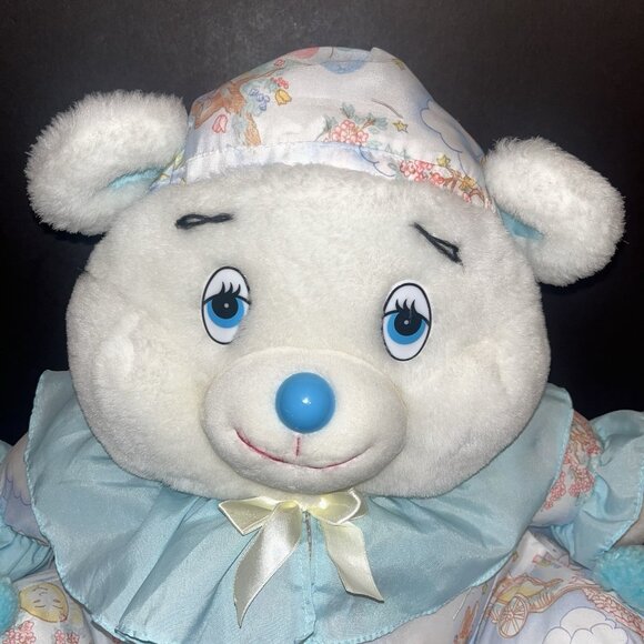 Plush Bear by Well Made 90s Sleepy Bear Nylon Parachute Material Puffy Vintage - Picture 2 of 15